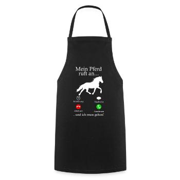 Mein Pferd Ruft An Pferde Reiten Stall Geschenk - Kochschürze - Schwarz - Vorne - AI Model Male 185 dark (185cm)