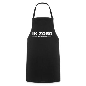 Je m’occupe des problèmes, du personnel soignant, de l’humour # - Tablier de cuisine - noir - Devant - AI Model Male 185 dark (185cm)