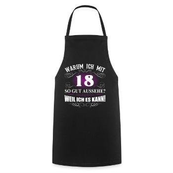 18 Jahre Geburtstag Geschenk Spruch Damen Herren - Kochschürze - Schwarz - Vorne - AI Model Male 185 dark (185cm)