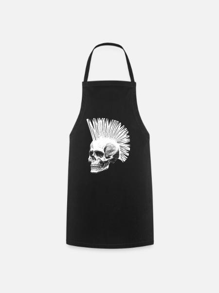 Punk Totenkopf Schädel Geschenk Punkrock - Kochschürze - Schwarz