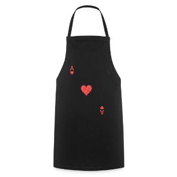 Karte Kartenspiel Ass Herz Geschenk Poker - Kochschürze - Schwarz - Vorne - AI Model Male 185 dark (185cm)