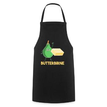 Butterbirne Lustiges Obst Butter Birne Geschenk - Kochschürze - Schwarz - Vorne - AI Model Male 185 dark (185cm)