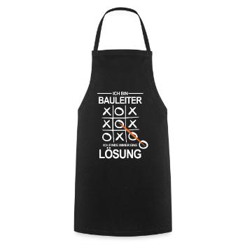 Bauleiter Handwerk - Kochschürze - Schwarz - Vorne - AI Model Male 185 dark (185cm)
