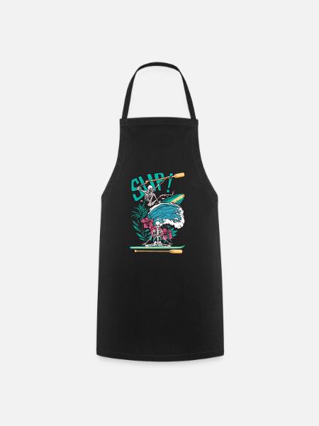 SUP Surfer Stand Up Paddle Surfing sup Yoga skull - Kochschürze - Schwarz