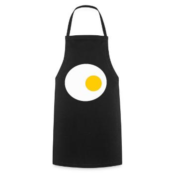 Spiegelei, Ei, Eier, T-shirt, Schürze Kostüm - Kochschürze - Schwarz - Vorne - AI Model Male 185 dark (185cm)