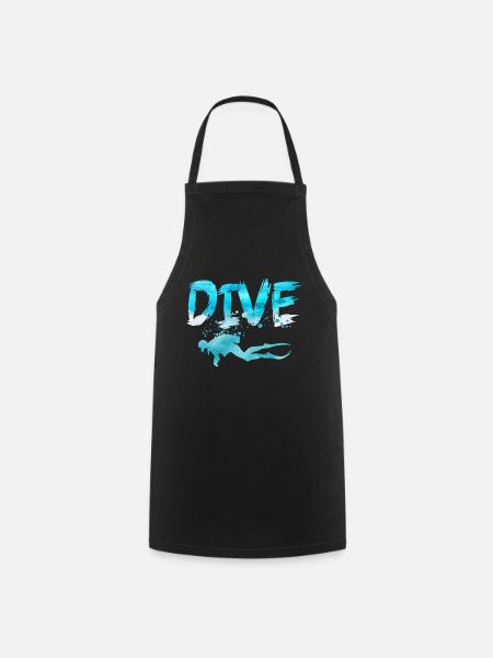 Taucher Dive Divemaster Tauchen Diver Meer - Kochschürze - Schwarz