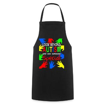 Autist, Autismus - Cooking Apron - black - Front - AI Model Male 185 dark (185cm)