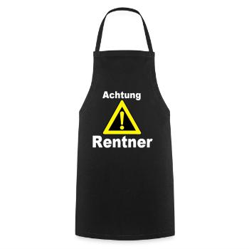 Rente Rentner Rentnerin Berufe Achtung Rentner(25) - Kochschürze - Schwarz - Vorne - AI Model Male 185 dark (185cm)