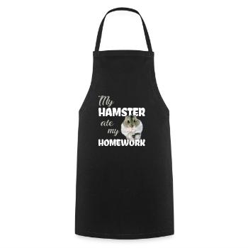 Hamster Hausaufgaben Lustiger Spruch - Kochschürze - Schwarz - Vorne - AI Model Male 185 dark (185cm)