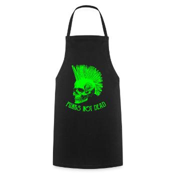 Les punks ne sont pas morts en disant le crâne de coiffure punk - Tablier de cuisine - noir - Devant - AI Model Male 185 dark (185cm)