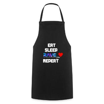 Eat Sleep Rave Repeat - Kochschürze - Schwarz - Vorne - AI Model Male 185 dark (185cm)
