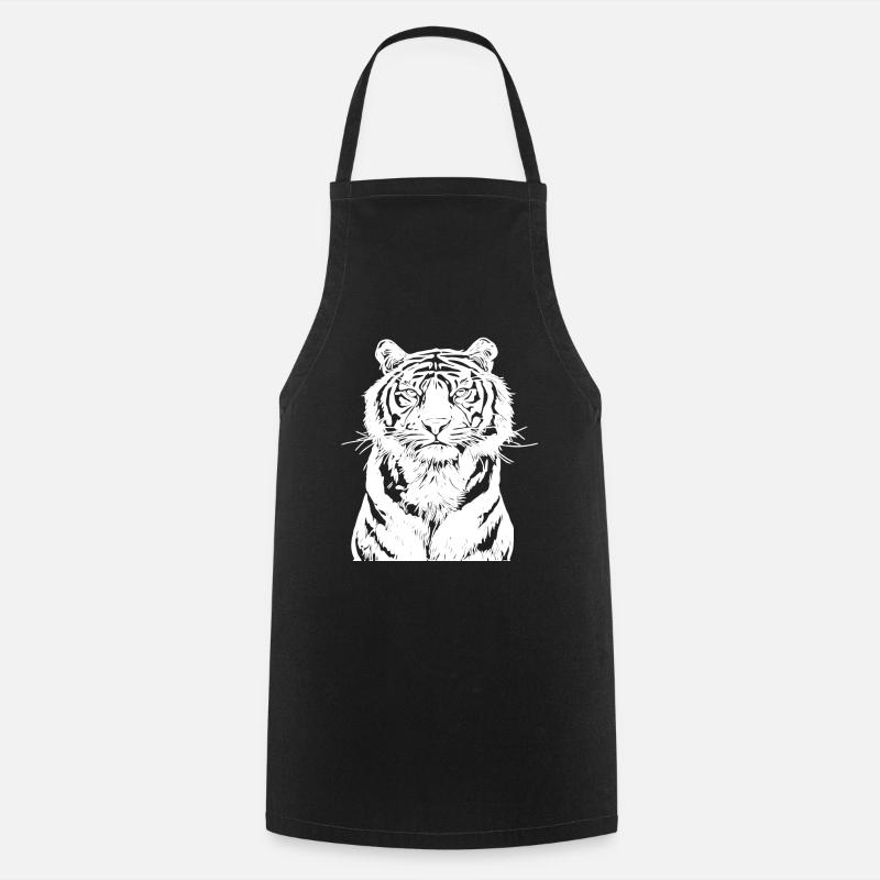 White Tiger - Cooking Apron - black
