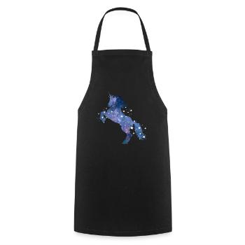 Cadeau de licorne avec étoiles espace extra-atmosphérique - Tablier de cuisine - noir - Devant - AI Model Male 185 dark (185cm)