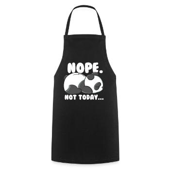 Lazy Panda Nope Not Today Funny Panda - Cooking Apron - black - Front - AI Model Male 185 dark (185cm)