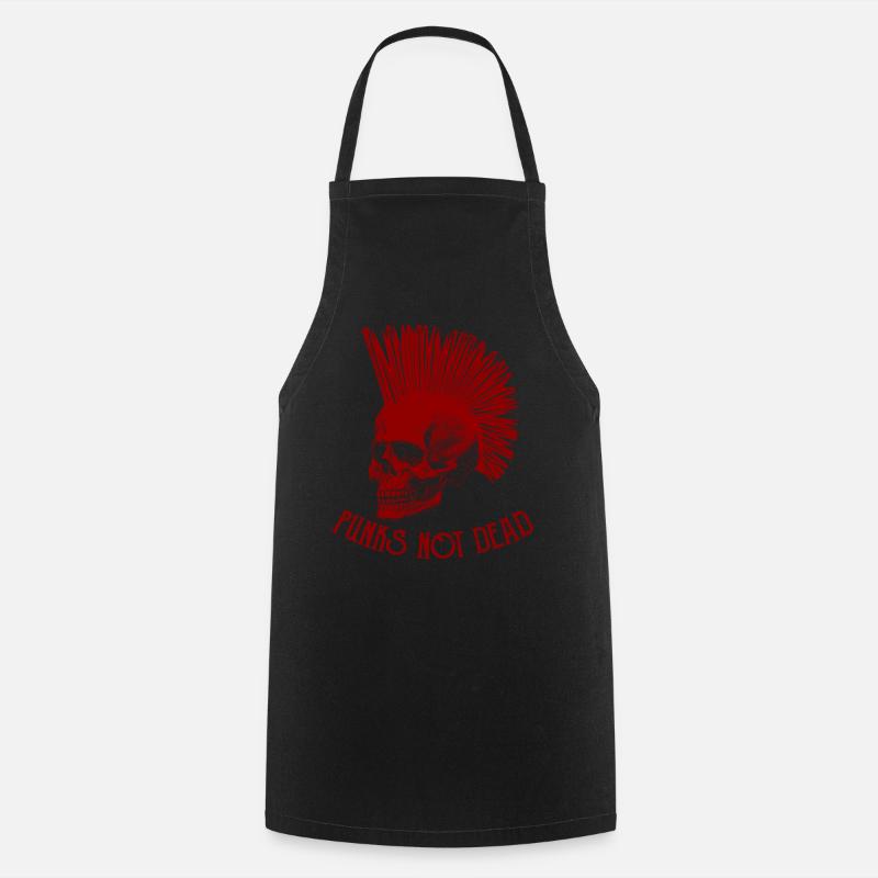 Punks Not Dead Punker Punk Rock Skull Gift - Tablier de cuisine - noir
