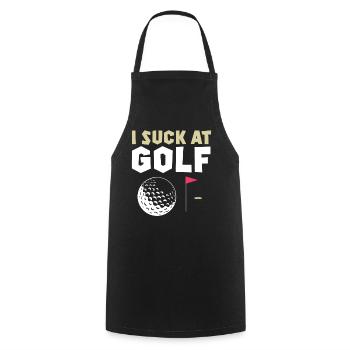 I Suck At Golf - Cooking Apron - black - Front - AI Model Male 185 dark (185cm)