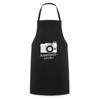 Fotograf Ameisenscheiße! Say Cheese Bitte Lächeln! - Kochschürze - Schwarz - Vorne - AI Model Male 185 dark (185cm)