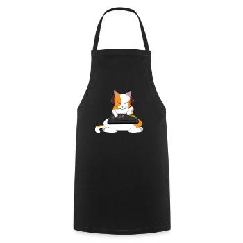Cooles Gaming Katzen Shirt - Zocker Katze Cat Gift - Kochschürze - Schwarz - Vorne - AI Model Male 185 dark (185cm)