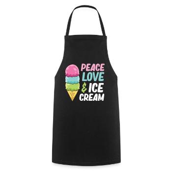 Sommer Eiscreme Kinder Frieden Liebe und Eiscreme - Kochschürze - Schwarz - Vorne - AI Model Male 185 dark (185cm)