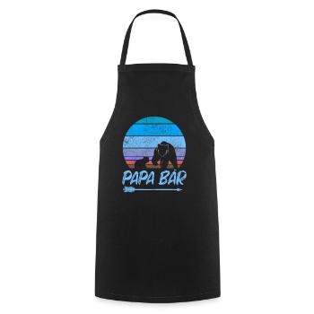Papa Bear fête des pères cadeau d'anniversaire - Tablier de cuisine - noir - Devant - AI Model Male 185 dark (185cm)