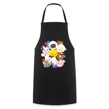 Animaux de ferme animaux fermier agriculteur cadeau - Tablier de cuisine - noir - Devant - AI Model Male 185 dark (185cm)