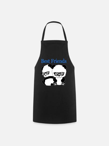 Panda Best Friends Freunde Freundschafts Geschenk - Kochschürze - Schwarz