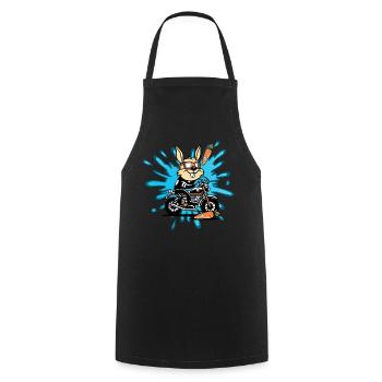 Hase Kaninchen Motorrad Geschenk - Kochschürze - Schwarz - Vorne - AI Model Male 185 dark (185cm)