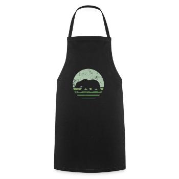Retro brown bear - Cooking Apron - black - Front - AI Model Male 185 dark (185cm)