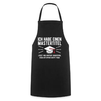Studenten Abschluss Matura Sponsion Master - Kochschürze - Schwarz - Vorne - AI Model Male 185 dark (185cm)