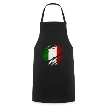 Italy flag - Cooking Apron - black - Front - AI Model Male 185 dark (185cm)