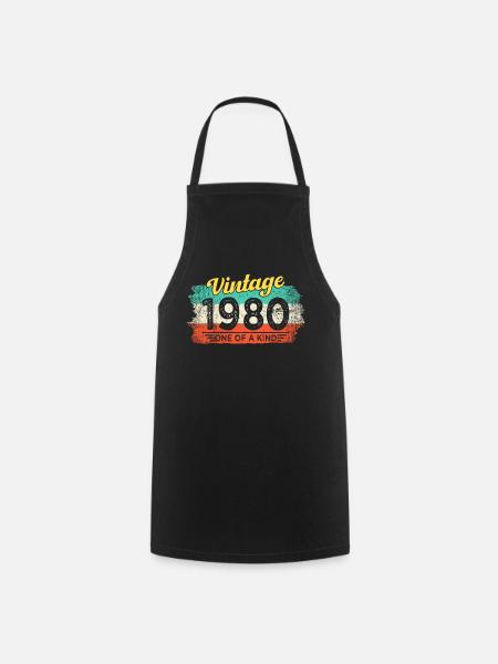 Vintage vintage 1980 rétro 41 ans anniversaire - Tablier de cuisine - noir