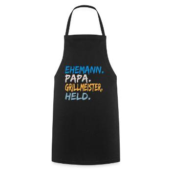 Ehemann Papa Grillmeister Held Geschenkidee Vater - Kochschürze - Schwarz - Vorne - AI Model Male 185 dark (185cm)