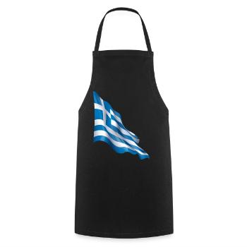 Greece flag - Cooking Apron - black - Front - AI Model Male 185 dark (185cm)