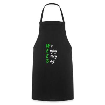 Mauvaises herbes disant - Tablier de cuisine - noir - Devant - AI Model Male 185 dark (185cm)
