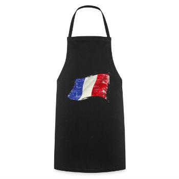 France ✅ France Flag ✔ - Cooking Apron - black - Front - AI Model Male 185 dark (185cm)