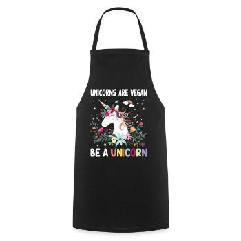 Licorne végétalienne végétalienne végétalienne - Tablier de cuisine - noir - Devant - AI Model Male 185 dark (185cm)