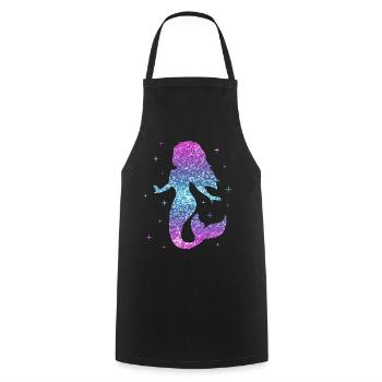 Meerjungfrau Damen Mädchen Geschenk Nixe Glitzer - Kochschürze - Schwarz - Vorne - AI Model Male 185 dark (185cm)
