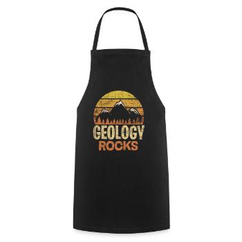 Geologist pun - Cooking Apron - black - Front - AI Model Male 185 dark (185cm)