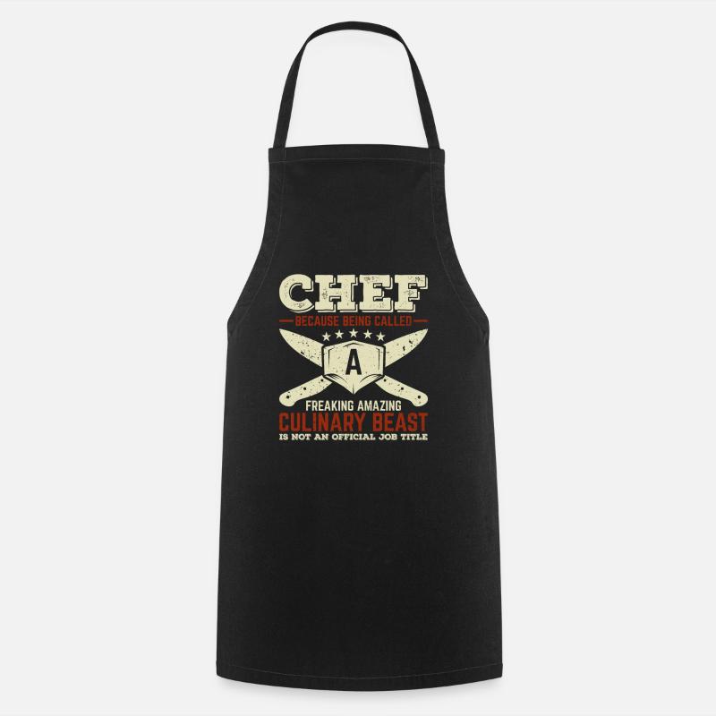 Chef Chef Chef Star Chef - Tablier de cuisine - noir