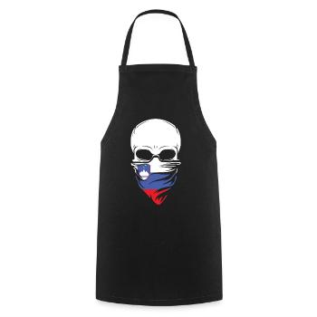 Dia De Los Muertos - Slovenia Skull - Kochschürze - Schwarz - Vorne - AI Model Male 185 dark (185cm)