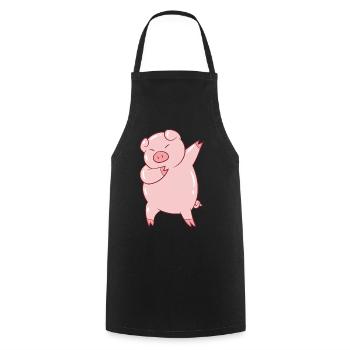 Cute Dabbing Pig - Cooking Apron - black - Front - AI Model Male 185 dark (185cm)