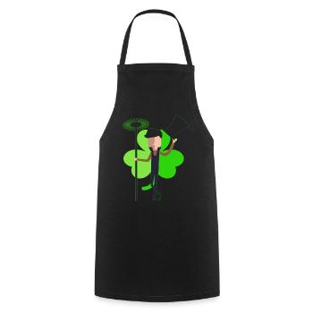 Chimney sweep shamrock - Cooking Apron - black - Front - AI Model Male 185 dark (185cm)