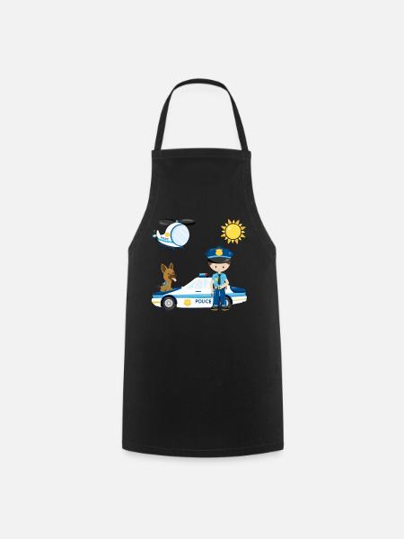 Police kids gift cop boy girl - Cooking Apron - black