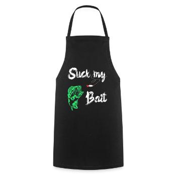 Suck My Bait Bait Fishing Fishing Predatory Fish Gift - Cooking Apron - black - Front - AI Model Male 185 dark (185cm)