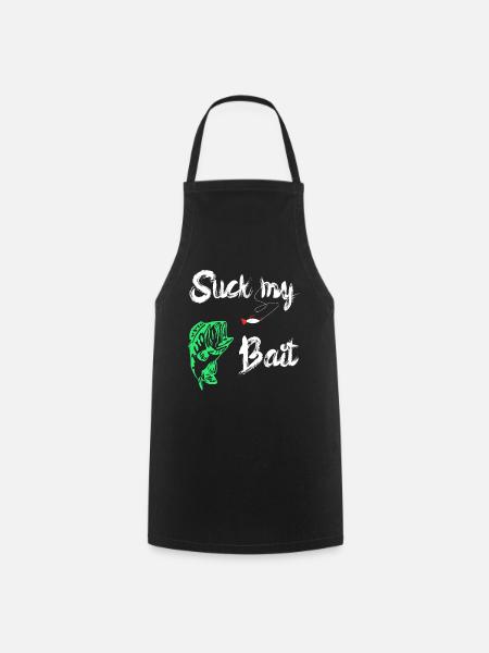 Suck My Bait Köderfisch Angeln Raubfisch Geschenk - Kochschürze - Schwarz
