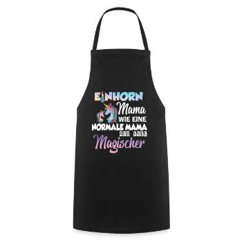 Einhorn Mama Mutter Muttertag - Kochschürze - Schwarz - Vorne - AI Model Male 185 dark (185cm)