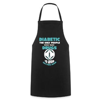 Funny diabetes saying - Cooking Apron - black - Front - AI Model Male 185 dark (185cm)
