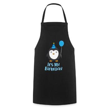 Pingouin Anniversaire Pingouin Anniversaire Enfant Pingouin - Tablier de cuisine - noir - Devant - AI Model Male 185 dark (185cm)