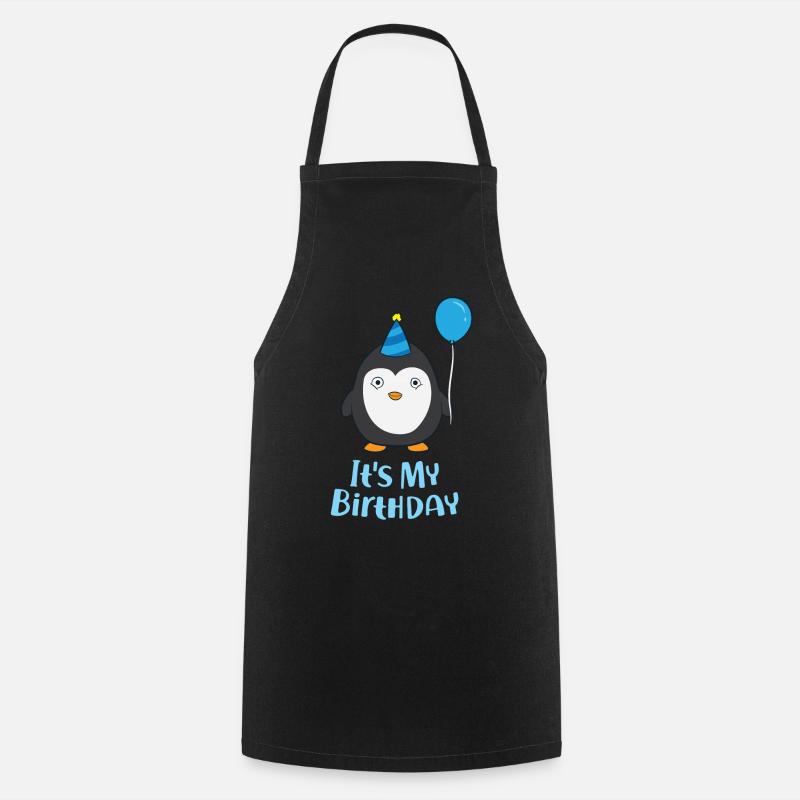 Penguin Birthday It's My Birthday Cute Penguin - Cooking Apron - black