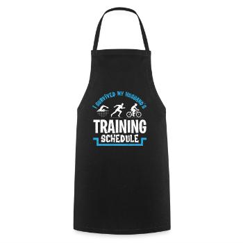 Triathlon athlètes marathon nageur roue - Tablier de cuisine - noir - Devant - AI Model Male 185 dark (185cm)